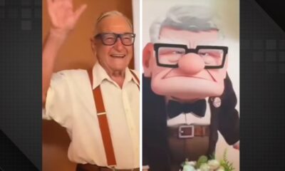 Idoso faz 90 anos e viraliza como personagem da Disney em festa temática