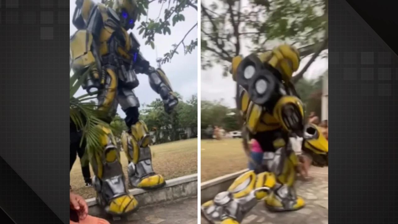 Transformers leva um "tombo" em festa infantil e viraliza na web