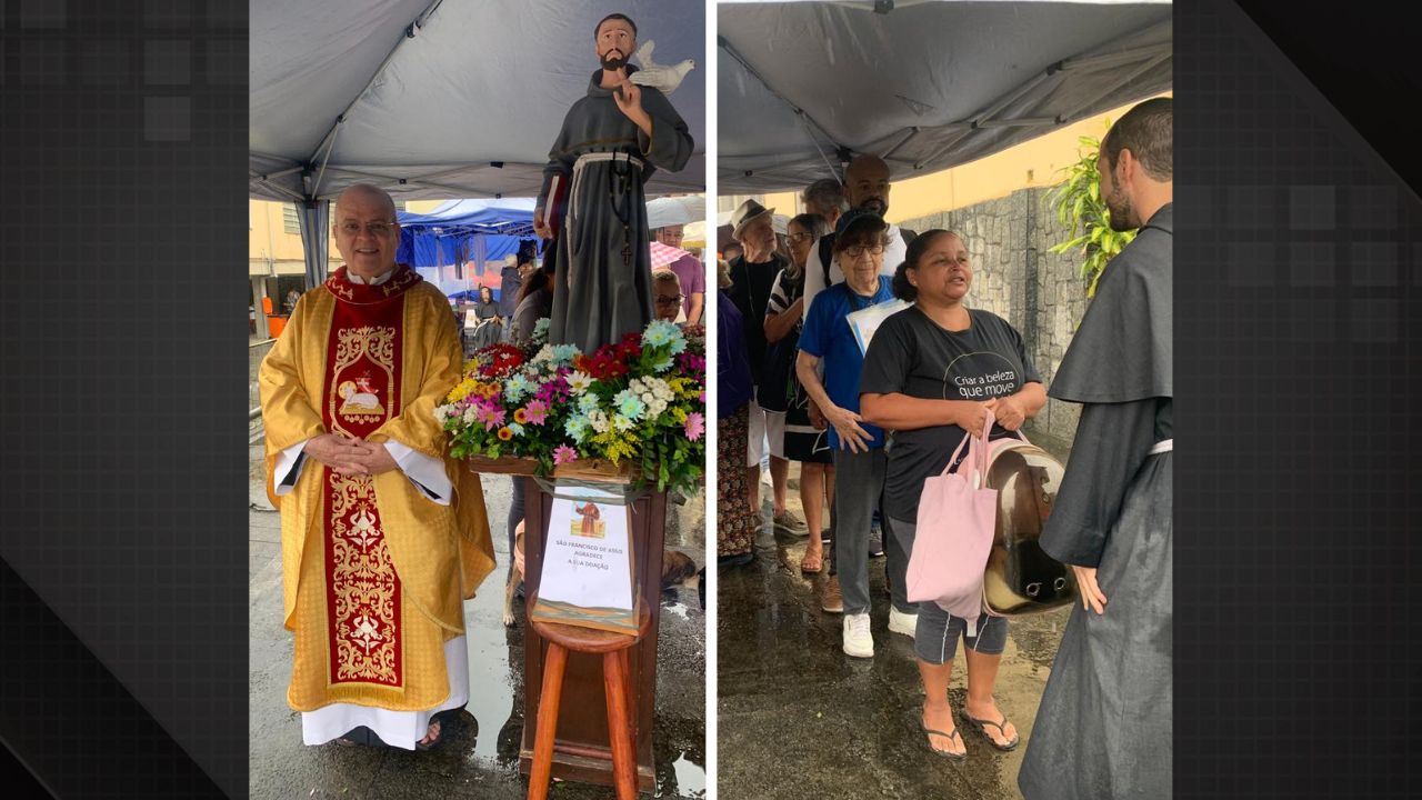 Católicos celebram São Francisco de Assis com bênçãos para os animais, no Rio Comprido.