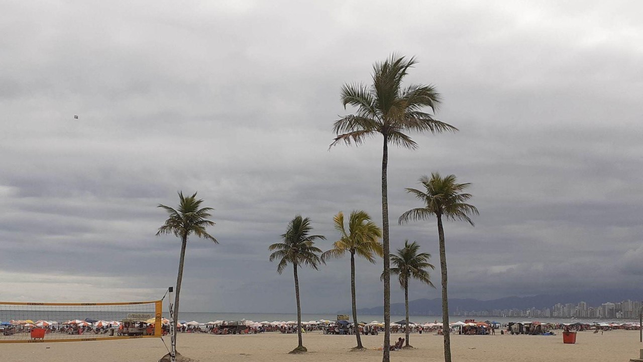 Previsão do tempo indica possibilidade de chuva na Praia Grande nessa segunda