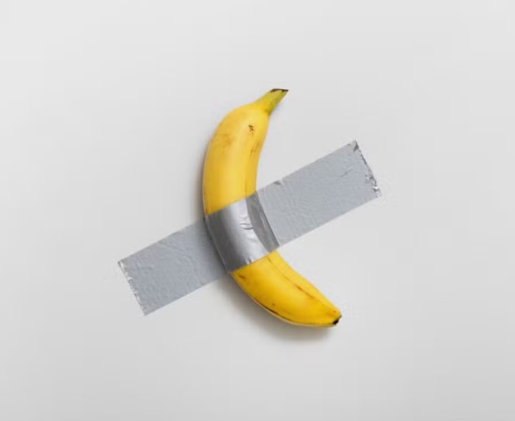 Arte com banana e fita adesiva