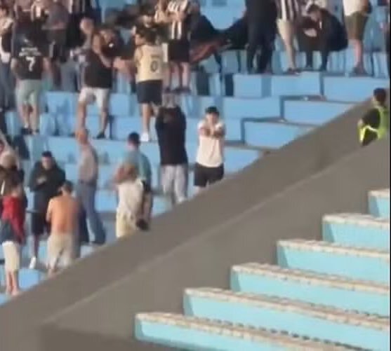 Botafoguenses fazem gestos à torcida do Peñarol