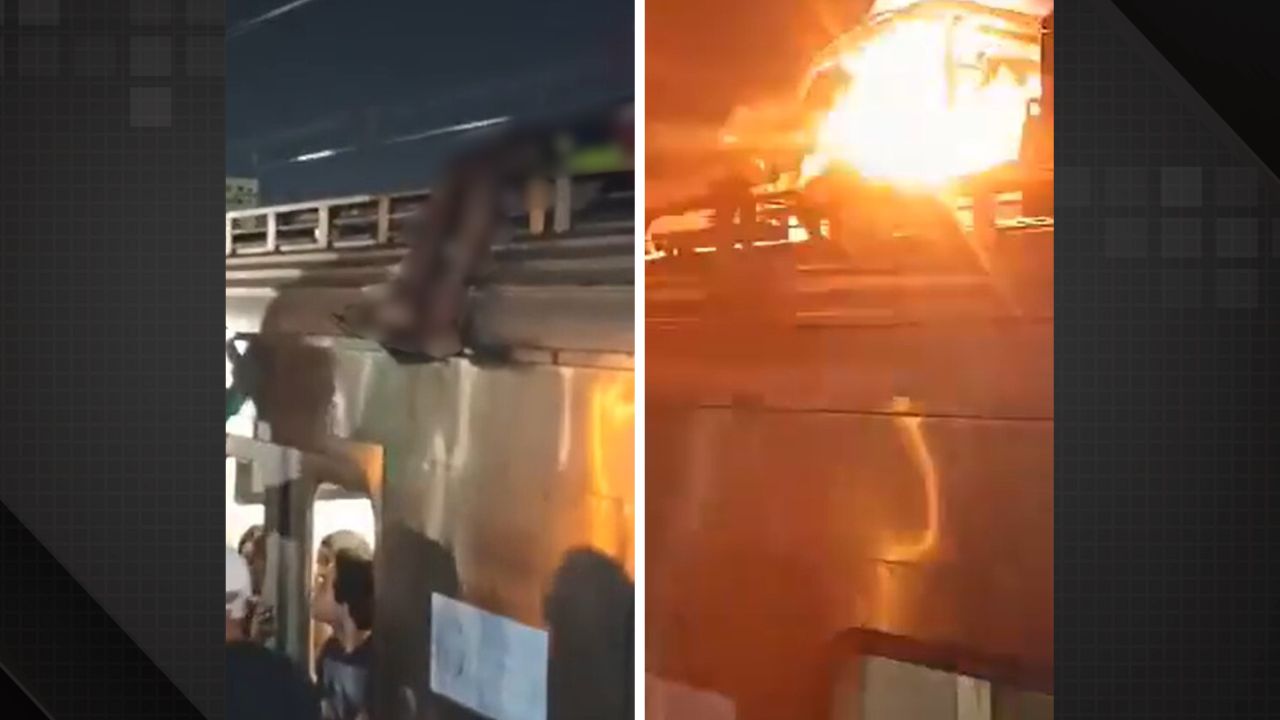 Passageiro recebe descarga elétrica ao viajar em cima de trem na Zona Norte