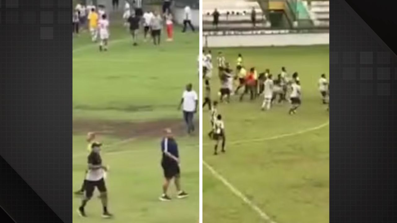 Vídeo: jogo sub-14 é marcado por confusão generalisada no gramado