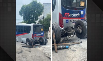 Transmissão de ônibus com 30 passageiros se solta e deixa um ferido no Rio