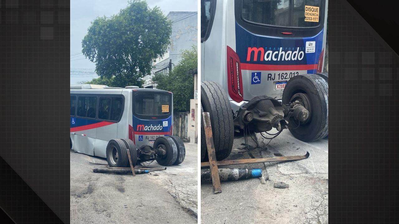 Transmissão de ônibus com 30 passageiros se solta e deixa um ferido no Rio