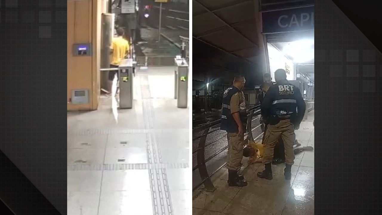 Homens são presos por vandalismo e furto em estação do BRT