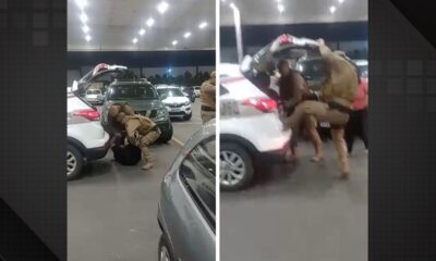 Vídeo mostra advogada sendo agredida por policiais em mercado