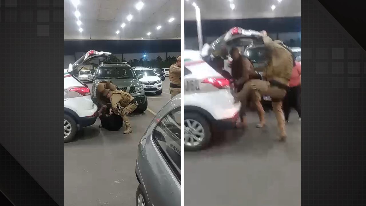 Vídeo mostra advogada sendo agredida por policiais em mercado