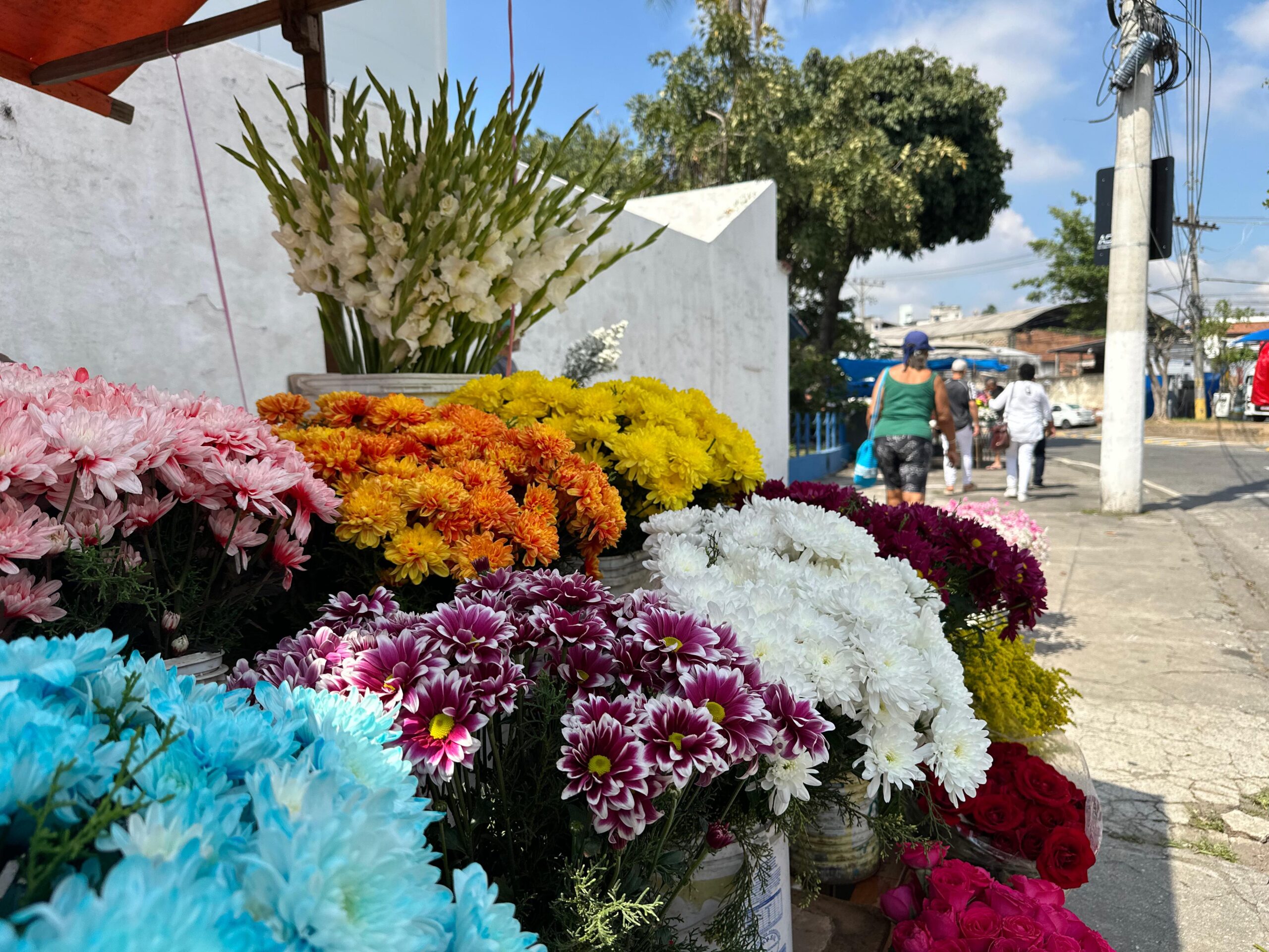 Flores à venda no Cemitério do Caju.