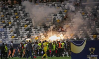 Confusão Atlético-MG x Flamengo (Foto: Reprodução/Redes Sociais)