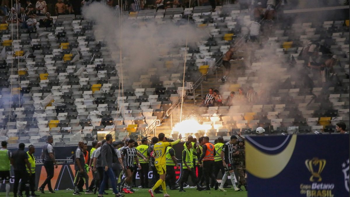 Confusão Atlético-MG x Flamengo (Foto: Reprodução/Redes Sociais)