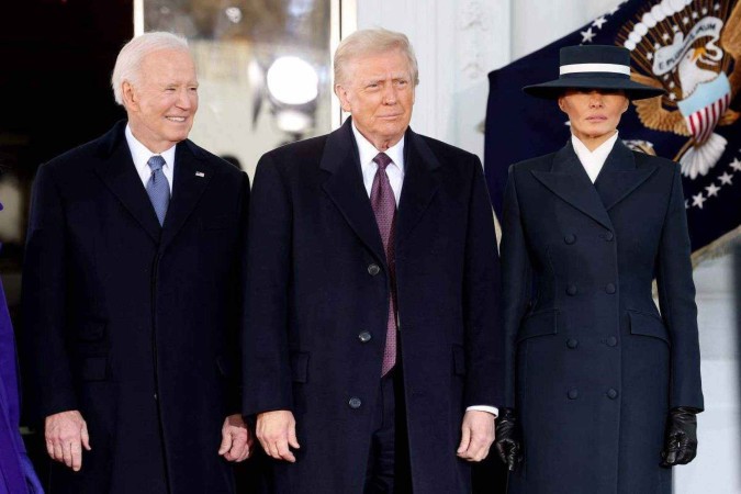 Trump e Biden chegam juntos ao Capitólio para cerimônia de posse