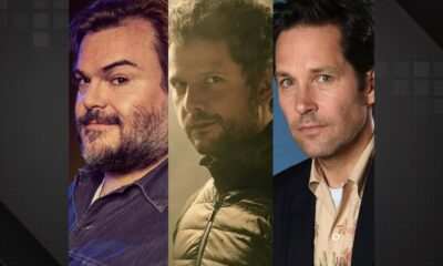 Posam lado a lado, Jack Black, Selton Mello e Paul Rudd