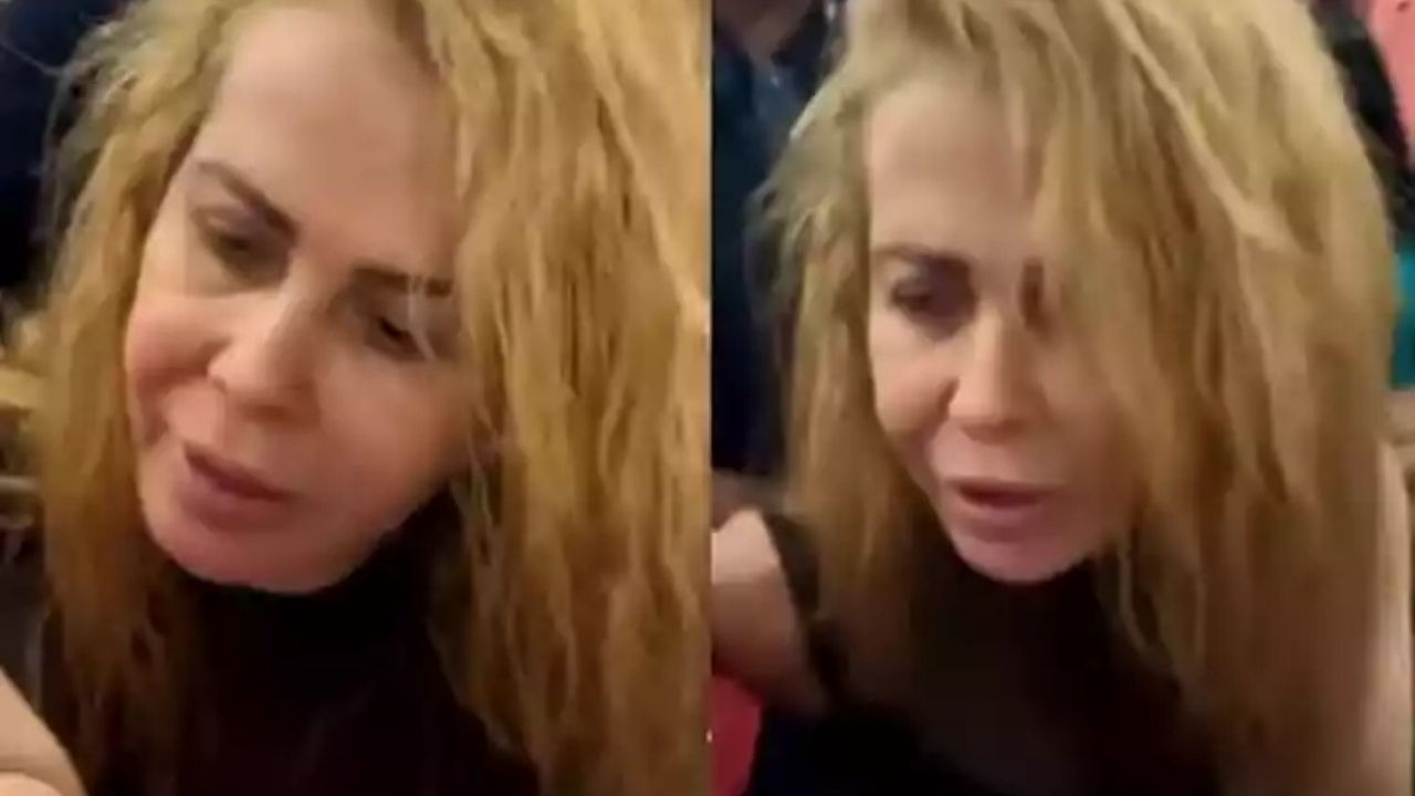 Joelma em montagem com aparência abatida