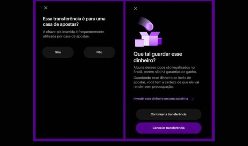 Nubank emite alerta em transações para sites de apostas confira