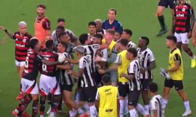 Briga entre jogadores de Flamengo e Botafogo