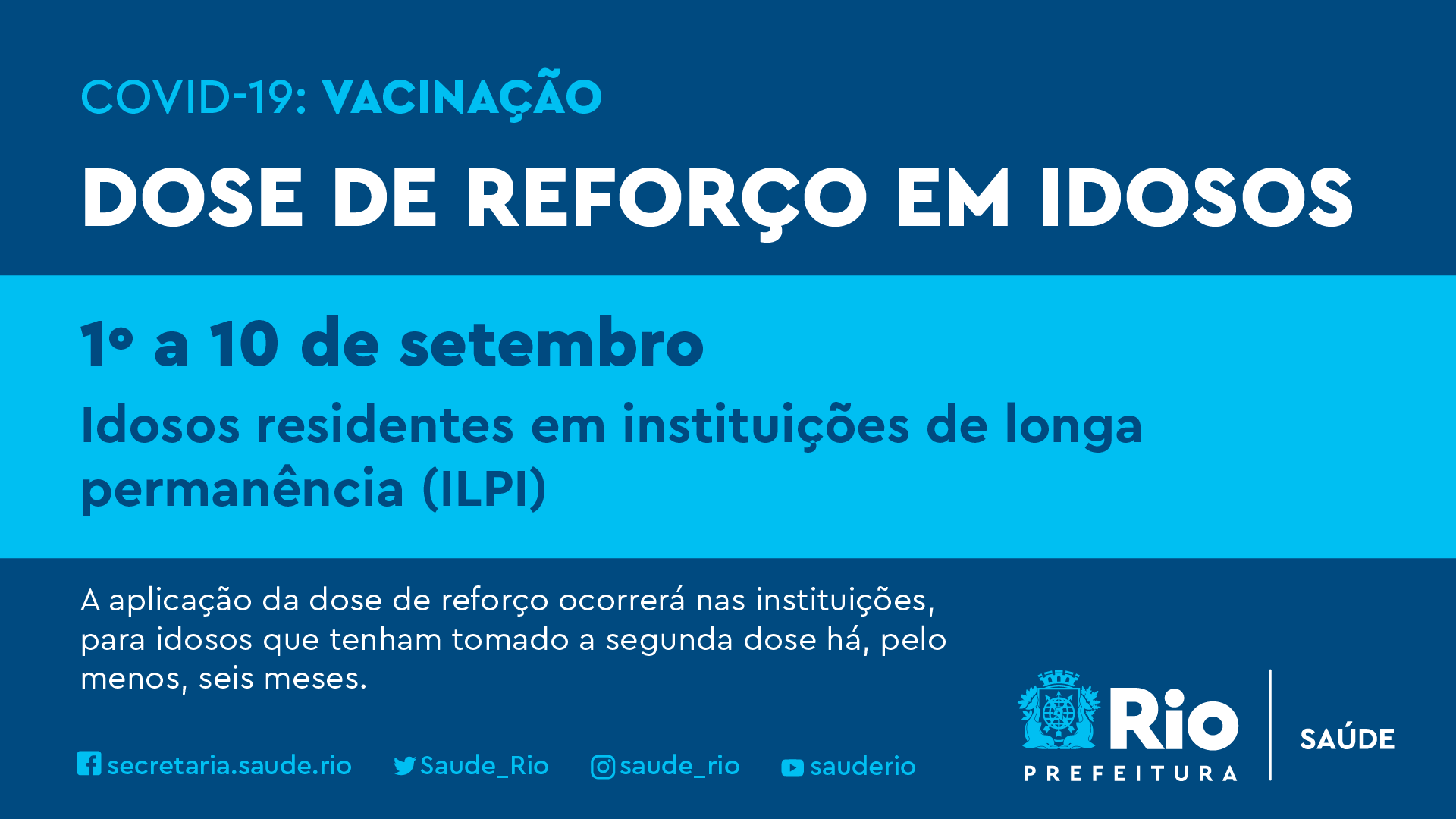 Anúncio da Prefeitura do Rio da terceira dose em idosos