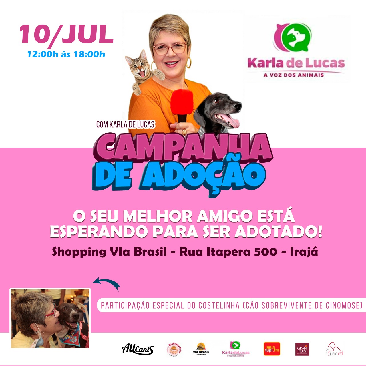 Karla de Lucas promove 'Campanha de adoção' de cães e gatos na Zona Norte do Rio (Divulgação)
