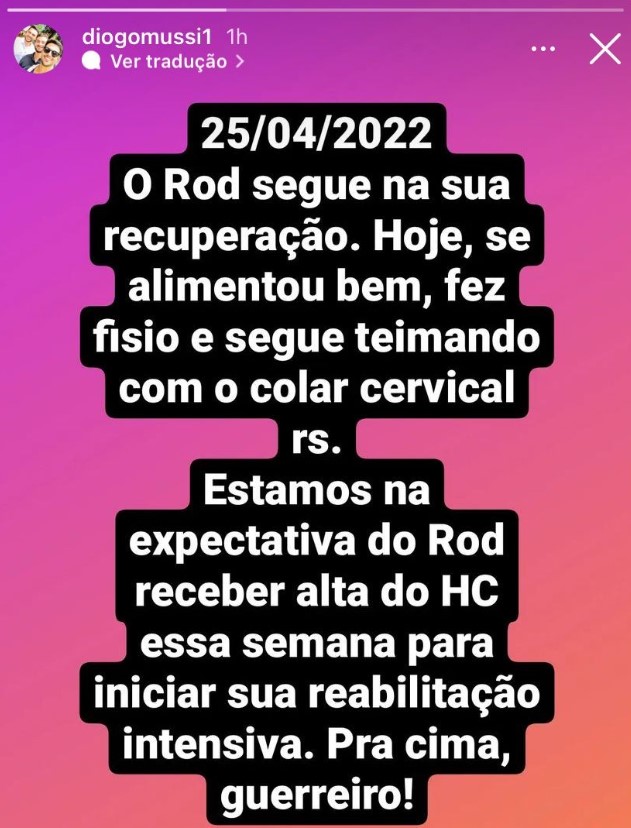 Irmão de Rodrigo Mussi fala da recuperação do ex-BBB