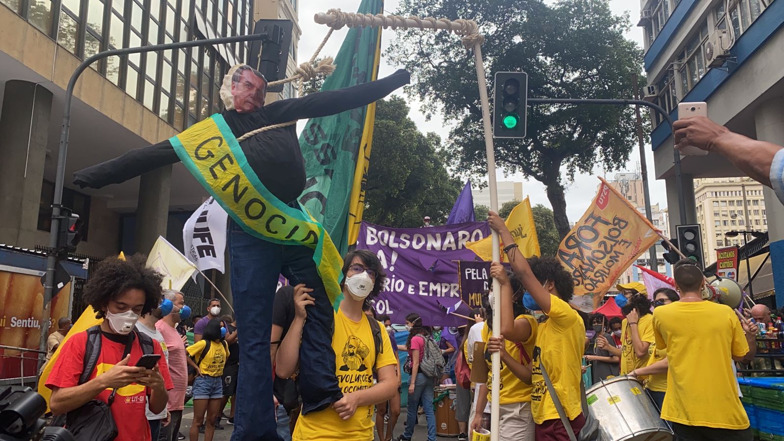 Manifestação contra Bolsonaro no Centro do Rio