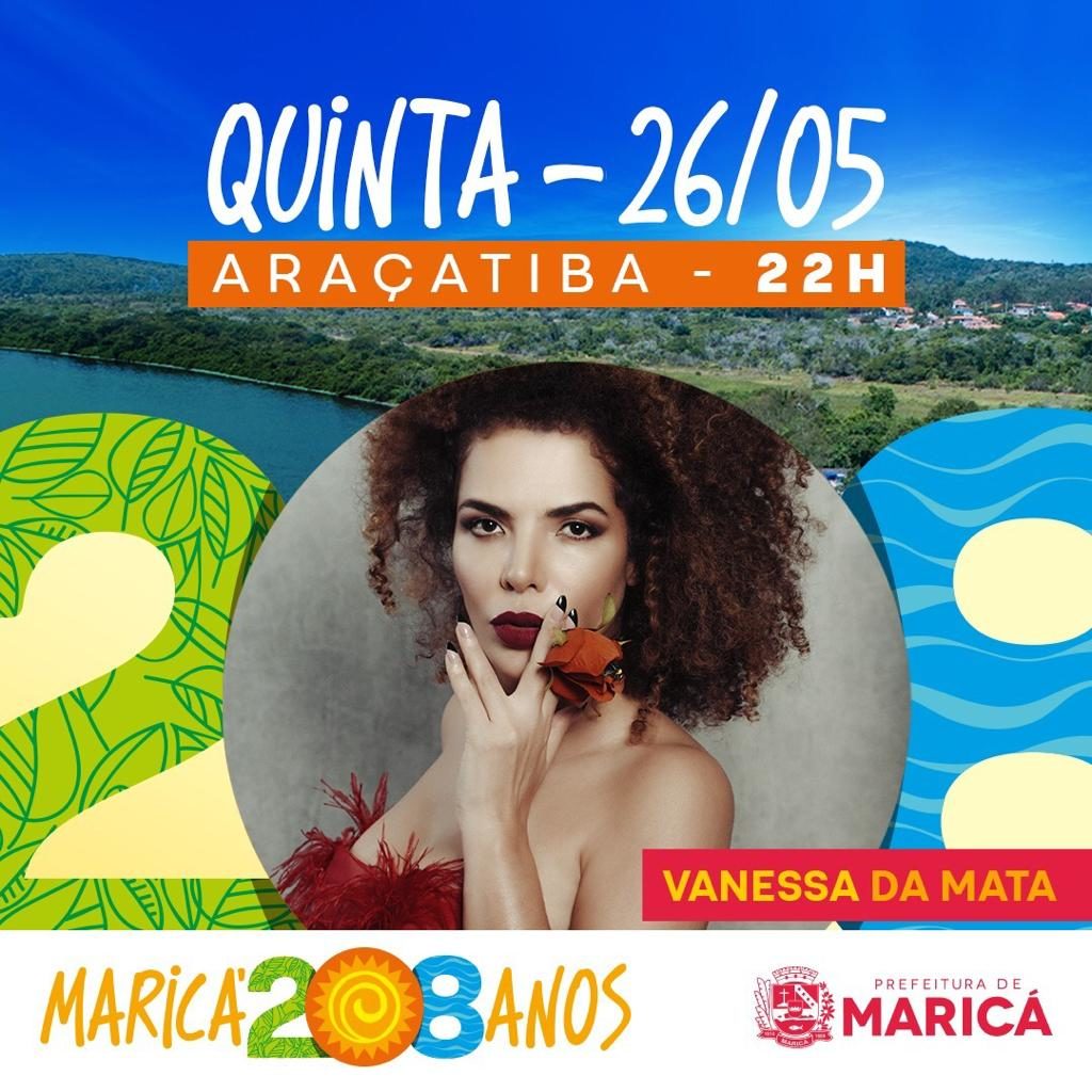 Vanessa da Mata faz show de comemoração do aniversário de Maricá