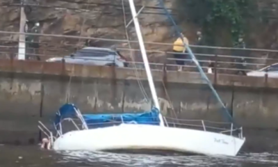 Vento arrasta veleiro que estava atracado na Urca por 6 km na Baía de Guanabara