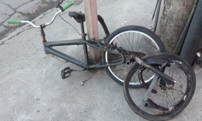bicicleta ficou destruída