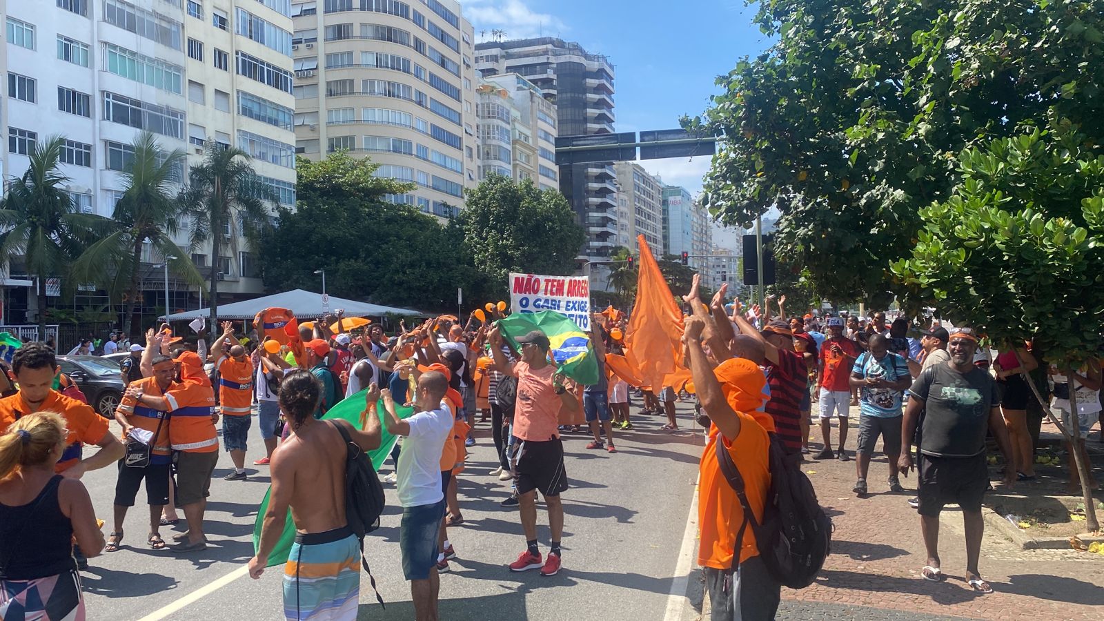 Protesto dos garis em Copacabana