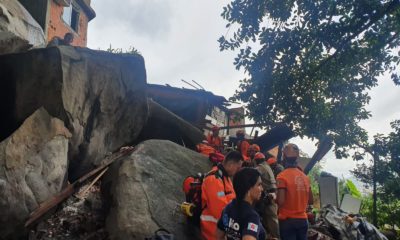 Deslizamento de pedra atingiu casa no Morro do Quieto