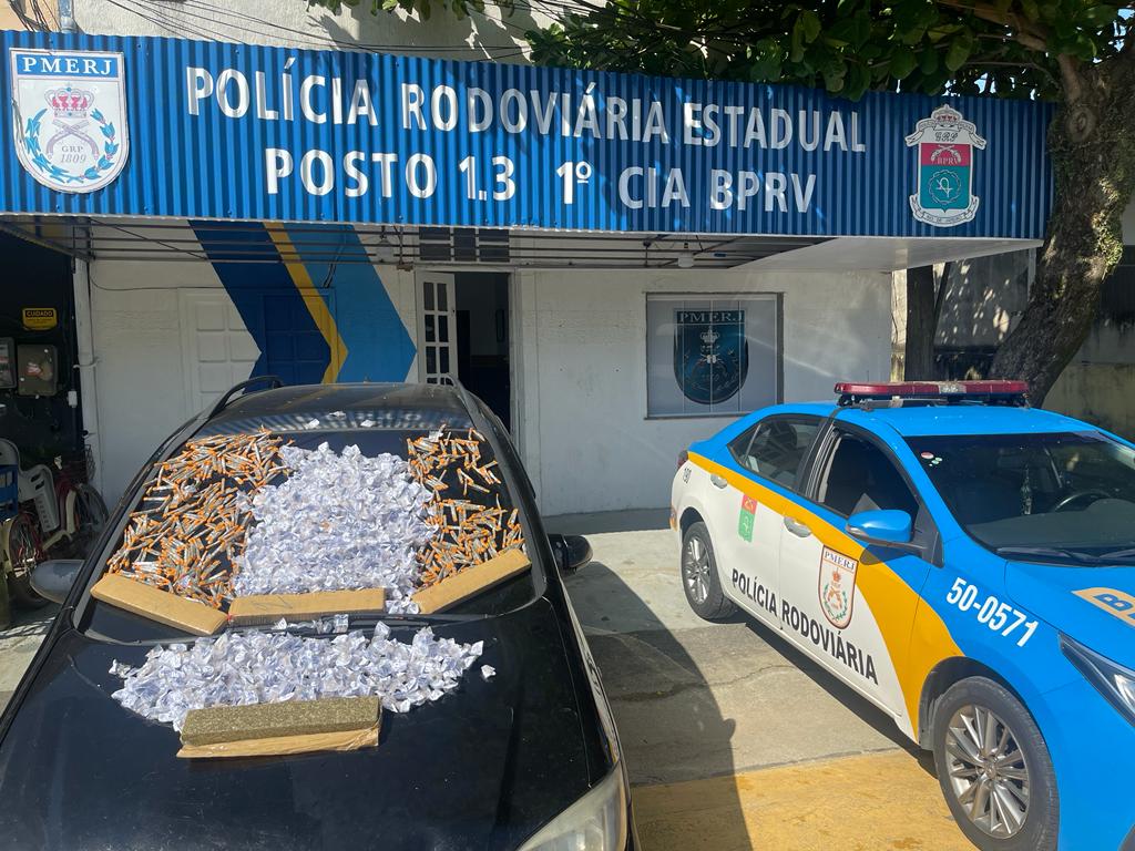 drogas encontradas em carro de aplicativo na RJ-124