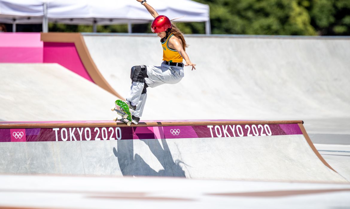 Dora Varella do Brasil durante a final do Skate Park.