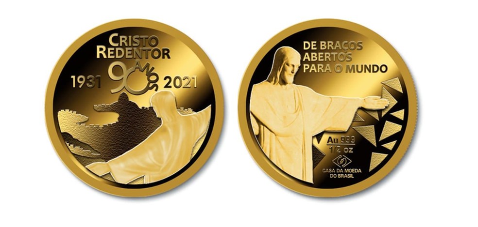 Medalha em celebração aos 90 anos do Cristo Redentor