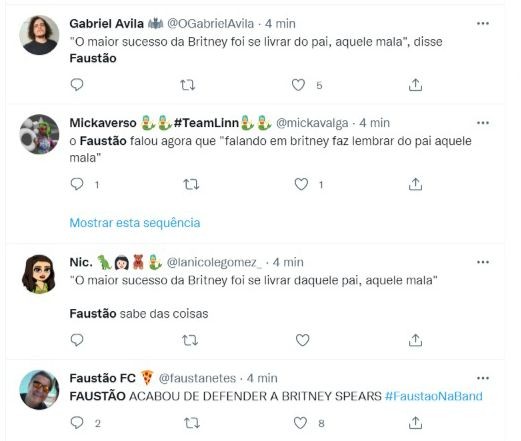 público repercute fala de Faustão sobre Britney Spears